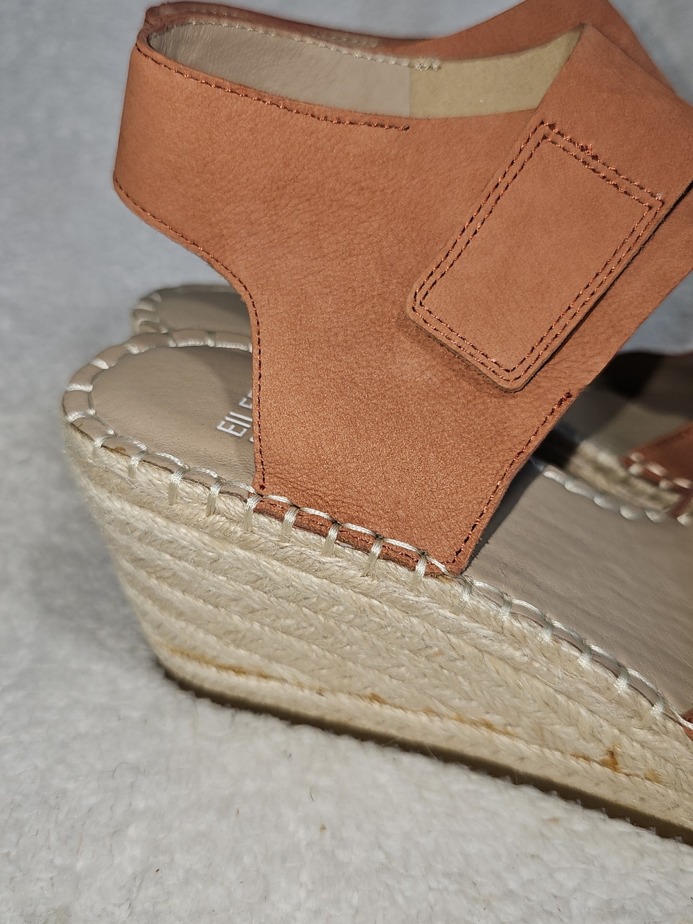 Eileen Fisher Weslia Espadrille Wedge Sandal Cider Leather Size 6.5 Coastal. - Picture 7 of 12